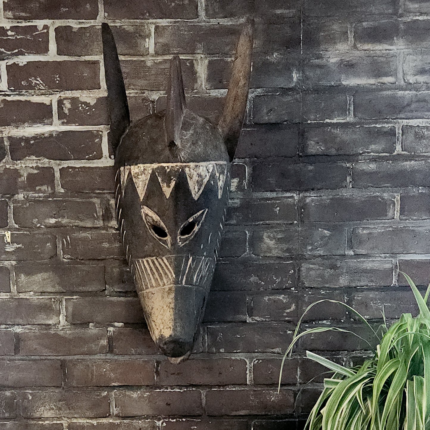 Mid-20th Century Hand-Carved Bamana Hyena Mask From Mali