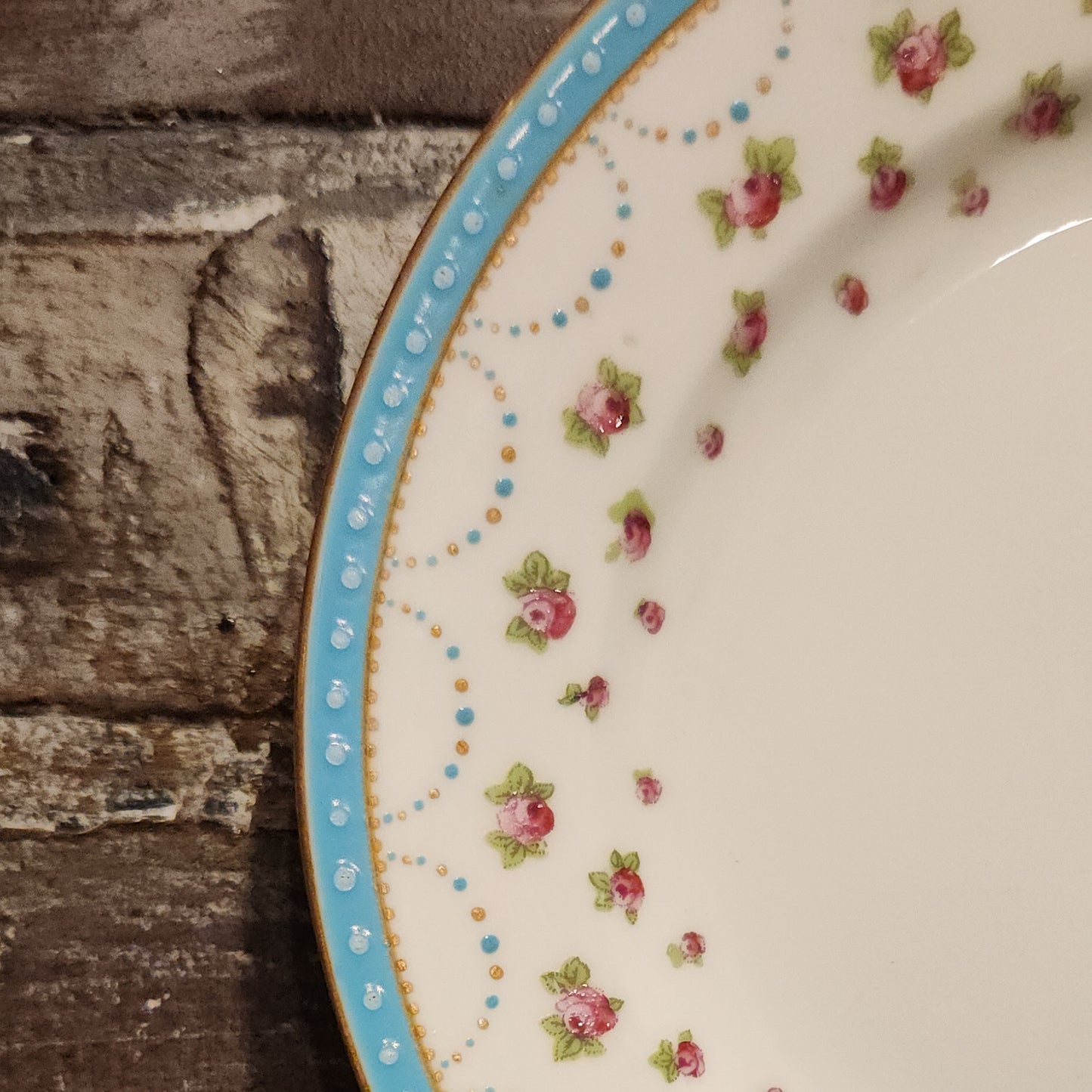 Floral Porcelain Plate, 8"