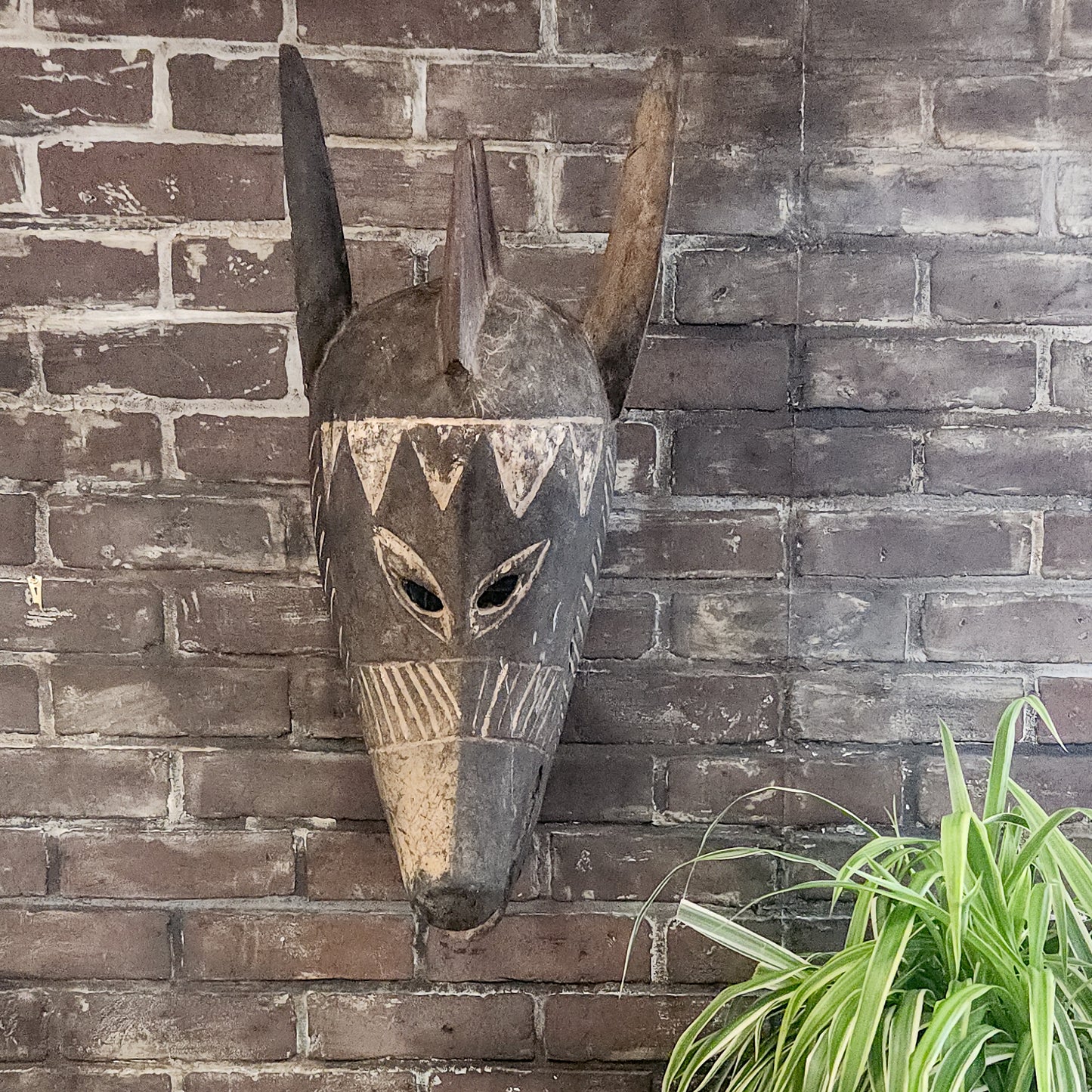 Mid-20th Century Hand-Carved Bamana Hyena Mask From Mali