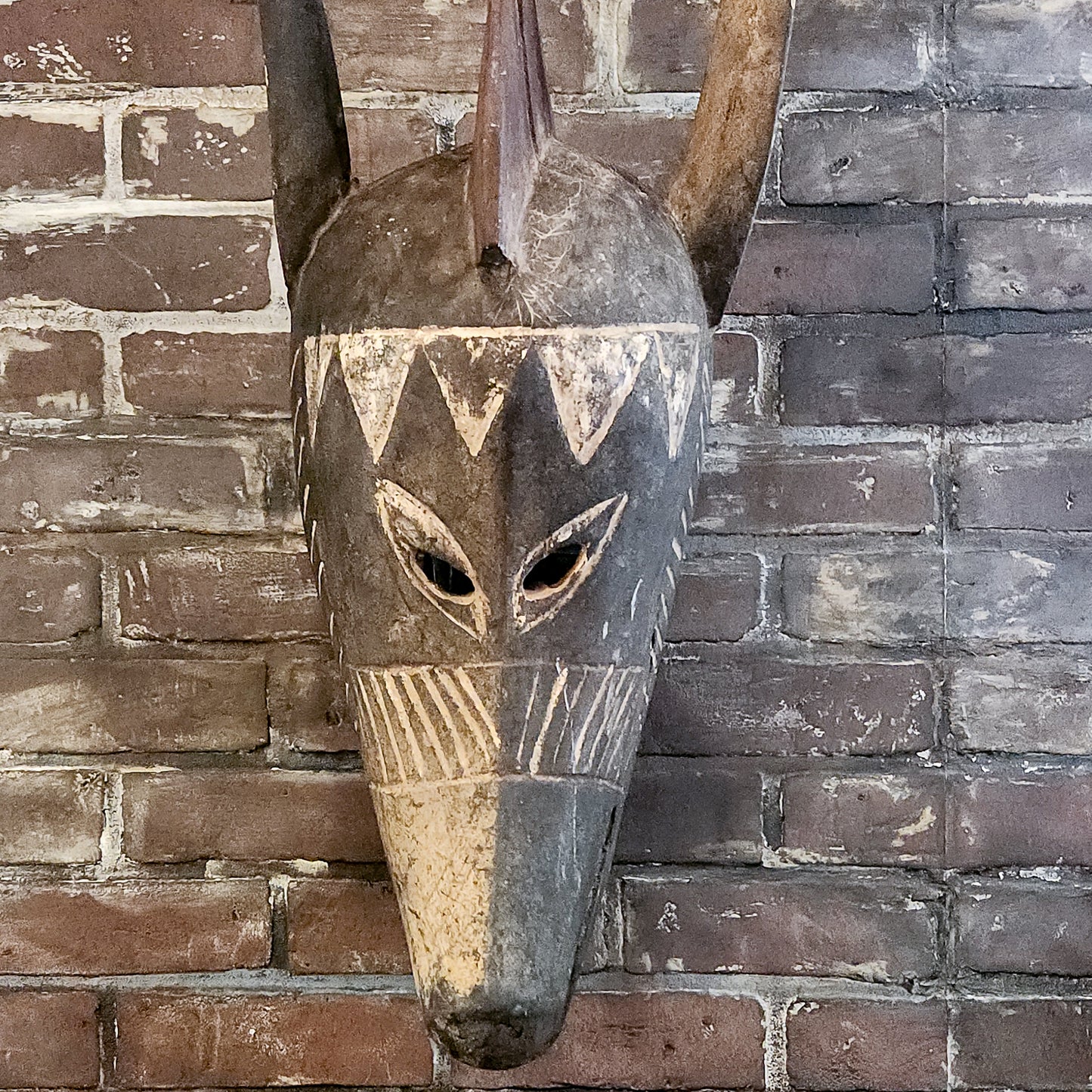 Mid-20th Century Hand-Carved Bamana Hyena Mask From Mali