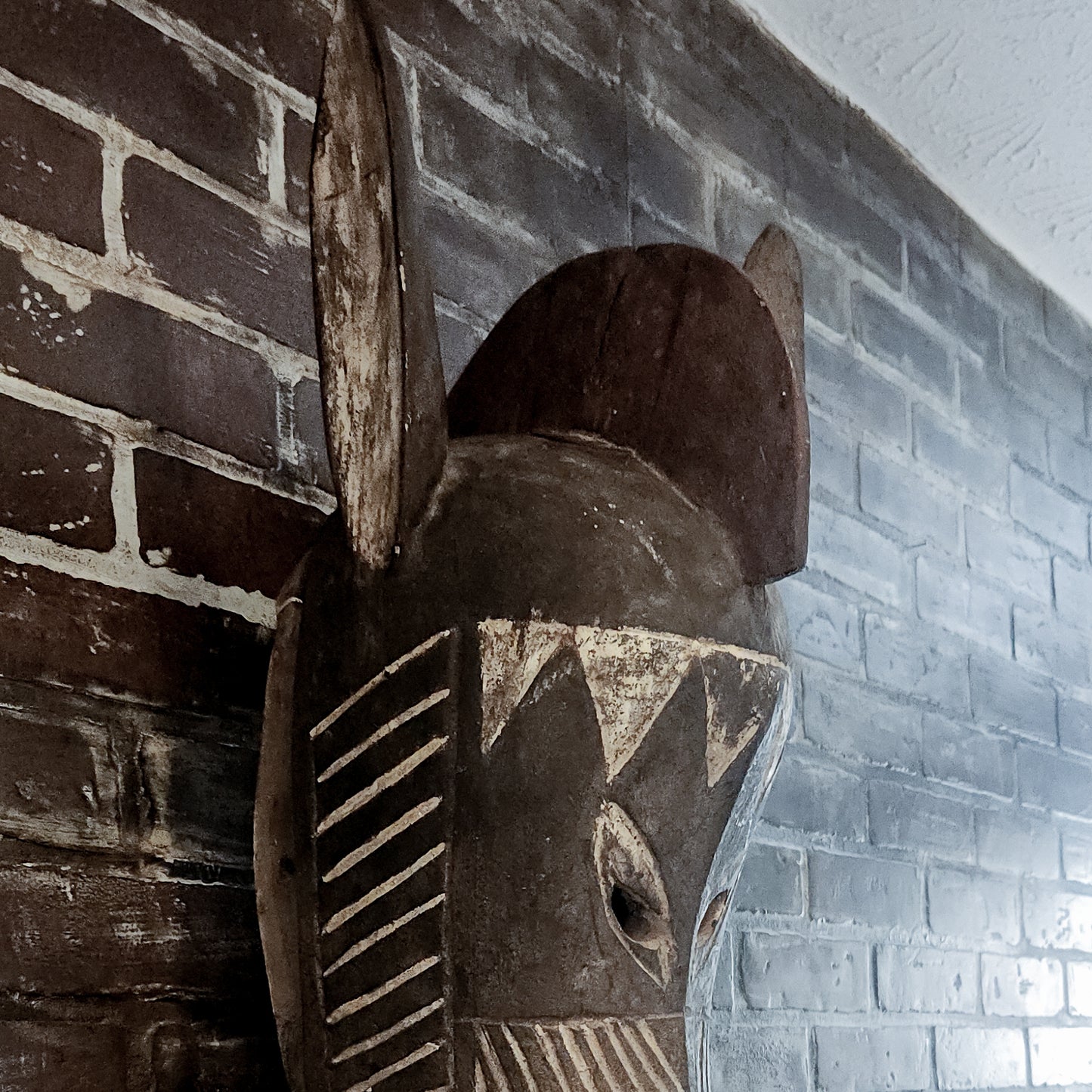 Mid-20th Century Hand-Carved Bamana Hyena Mask From Mali