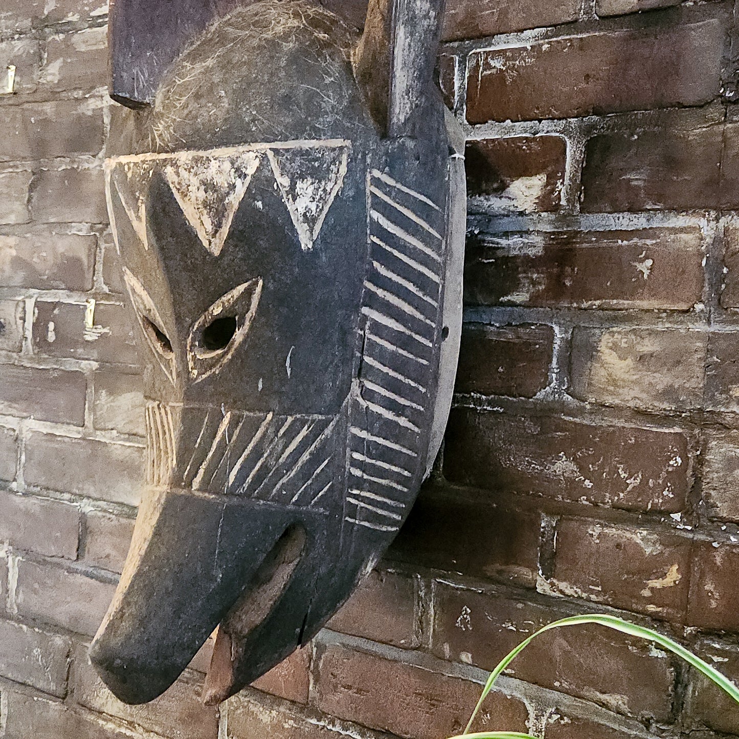 Mid-20th Century Hand-Carved Bamana Hyena Mask From Mali