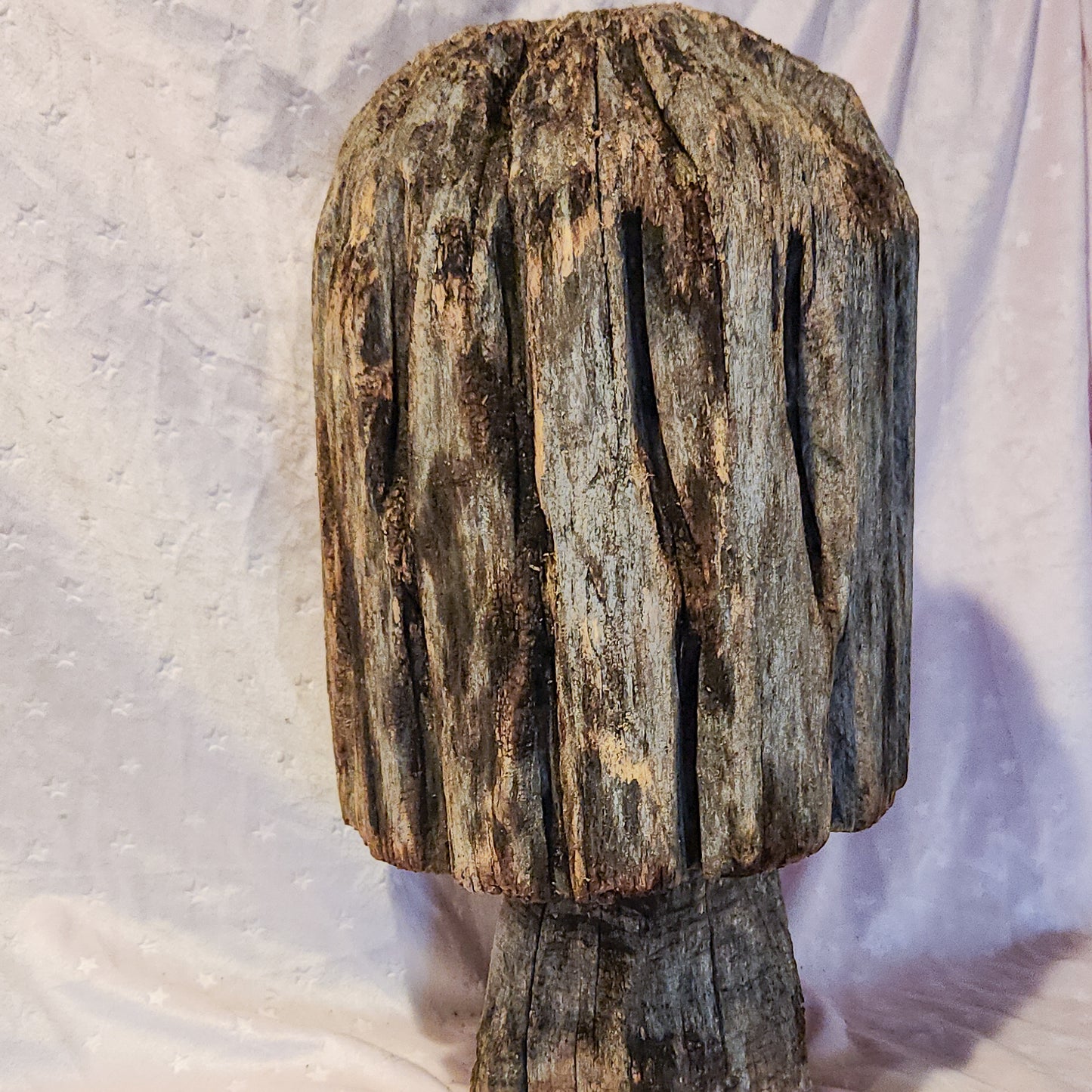 Hand Carved Wooden Mushroom