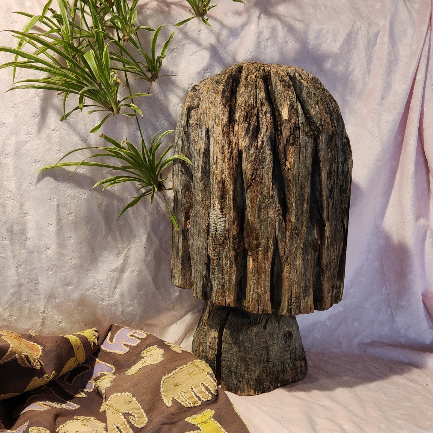 Hand Carved Wooden Mushroom