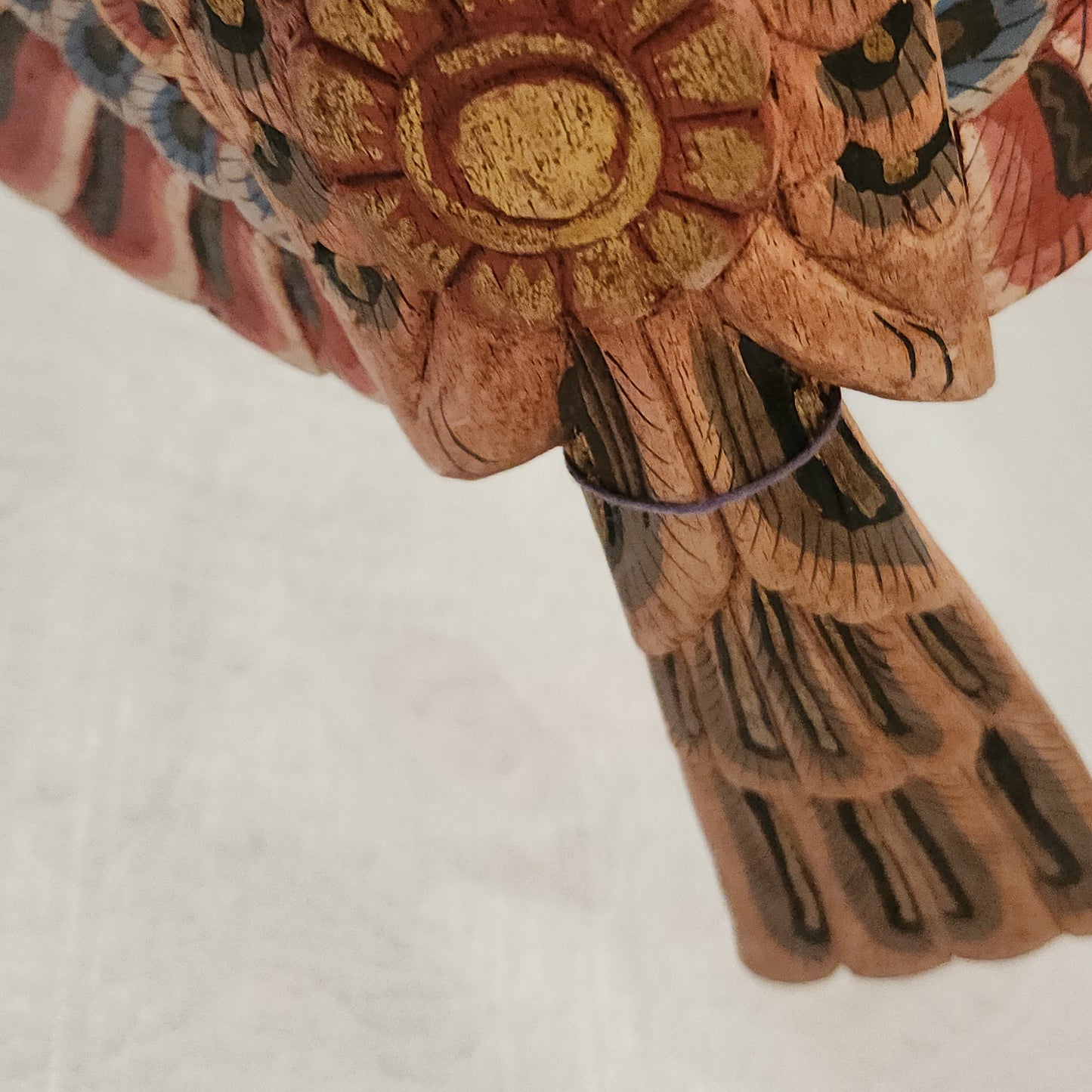 Burmese Hintha Bird w/ Seated Wooden Figure