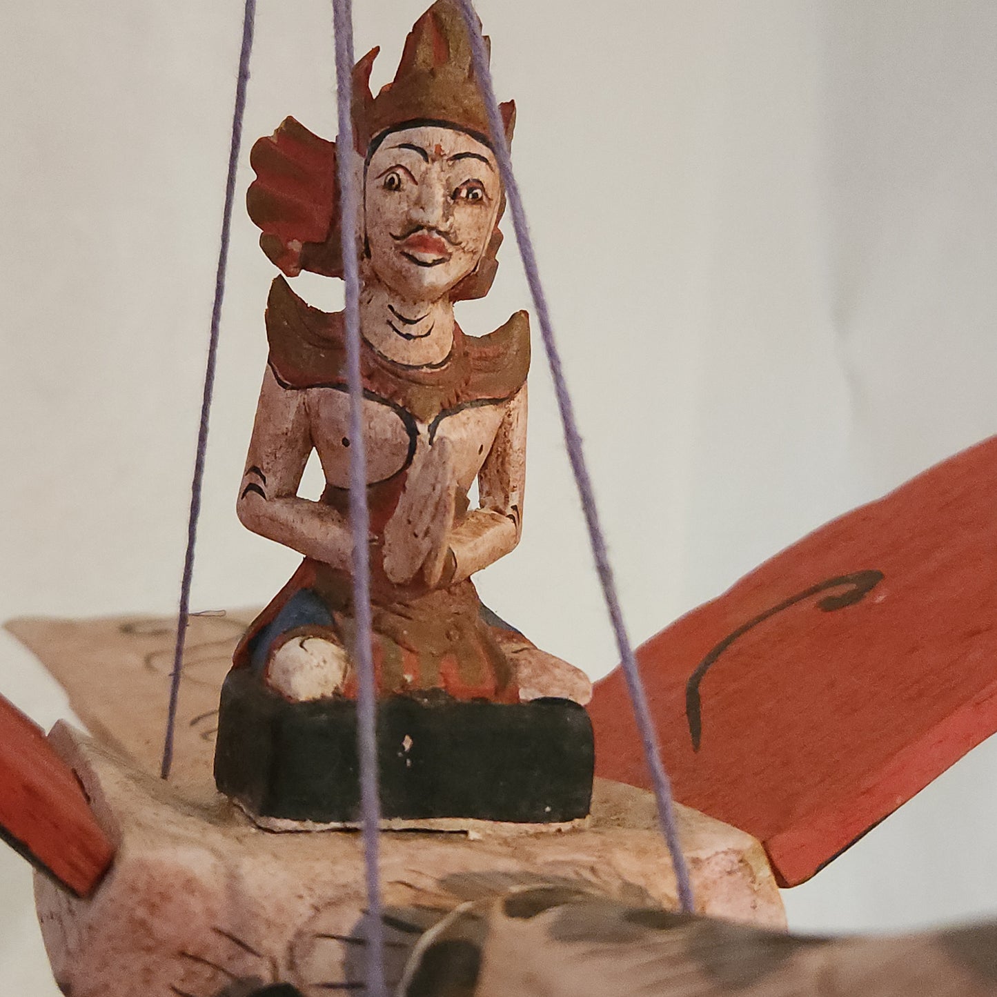 Burmese Hintha Bird w/ Seated Wooden Figure