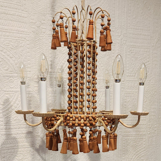 Wooden Beaded Chandelier