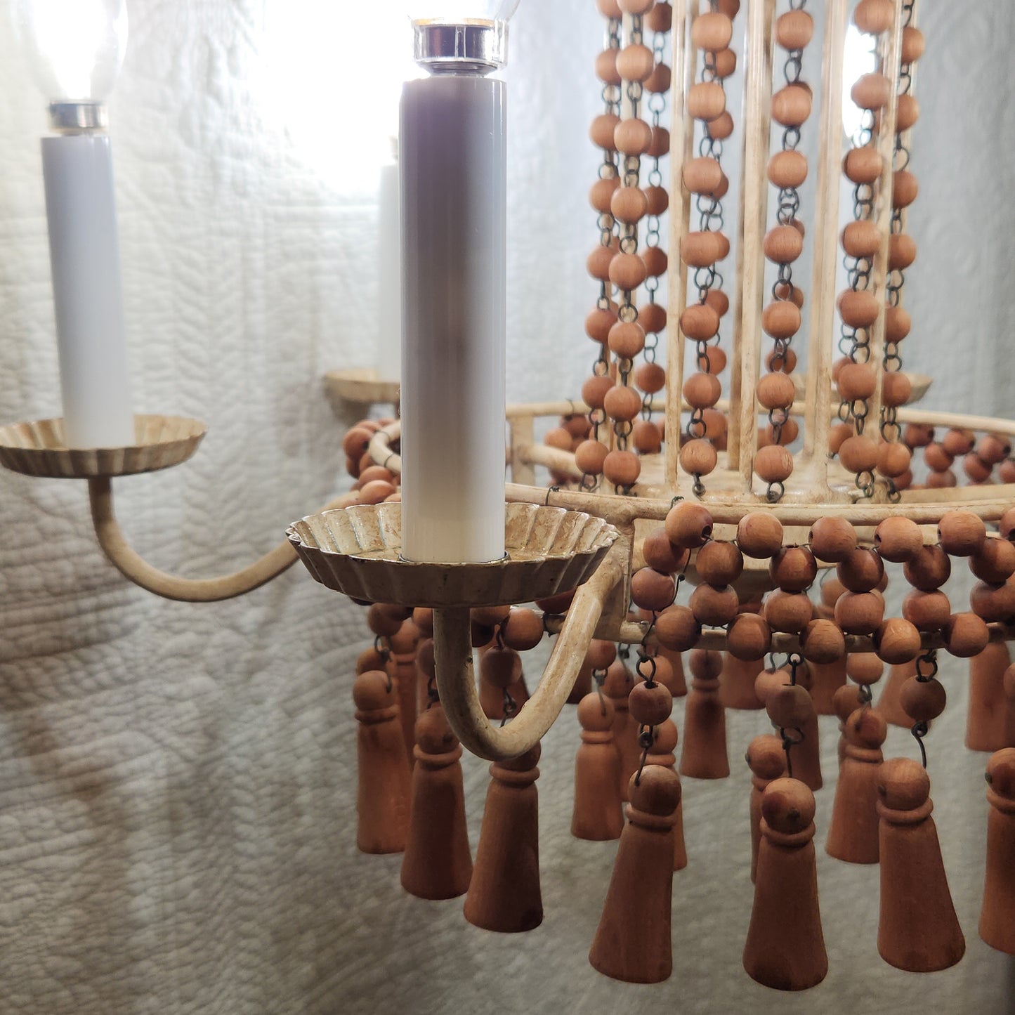 Wooden Beaded Chandelier