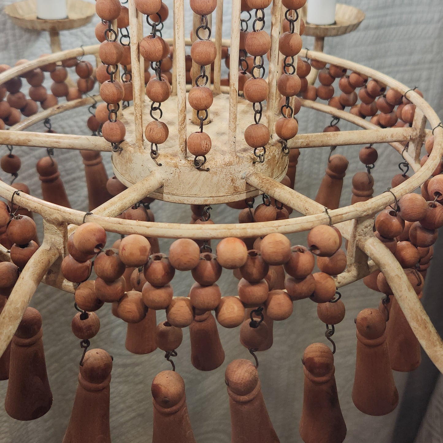 Wooden Beaded Chandelier