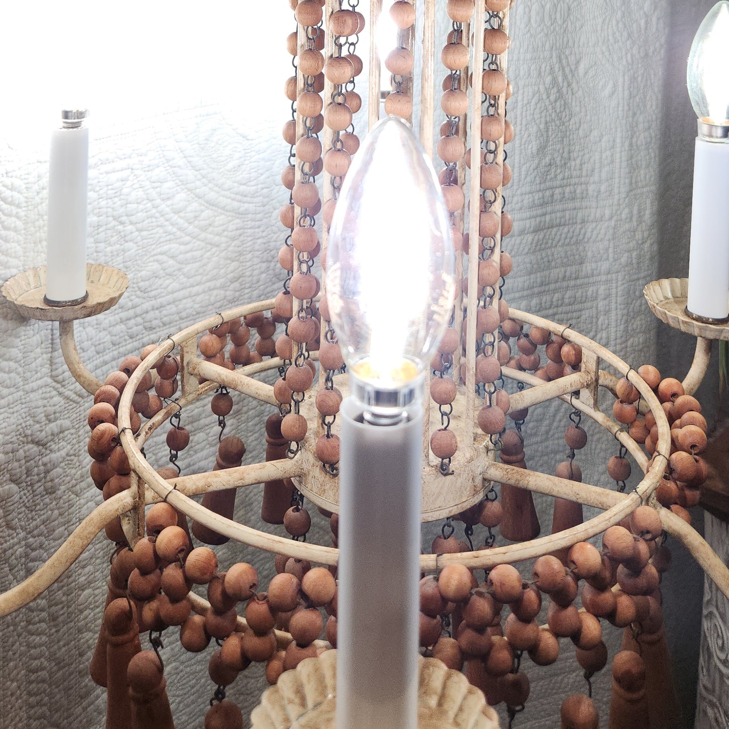 Wooden Beaded Chandelier