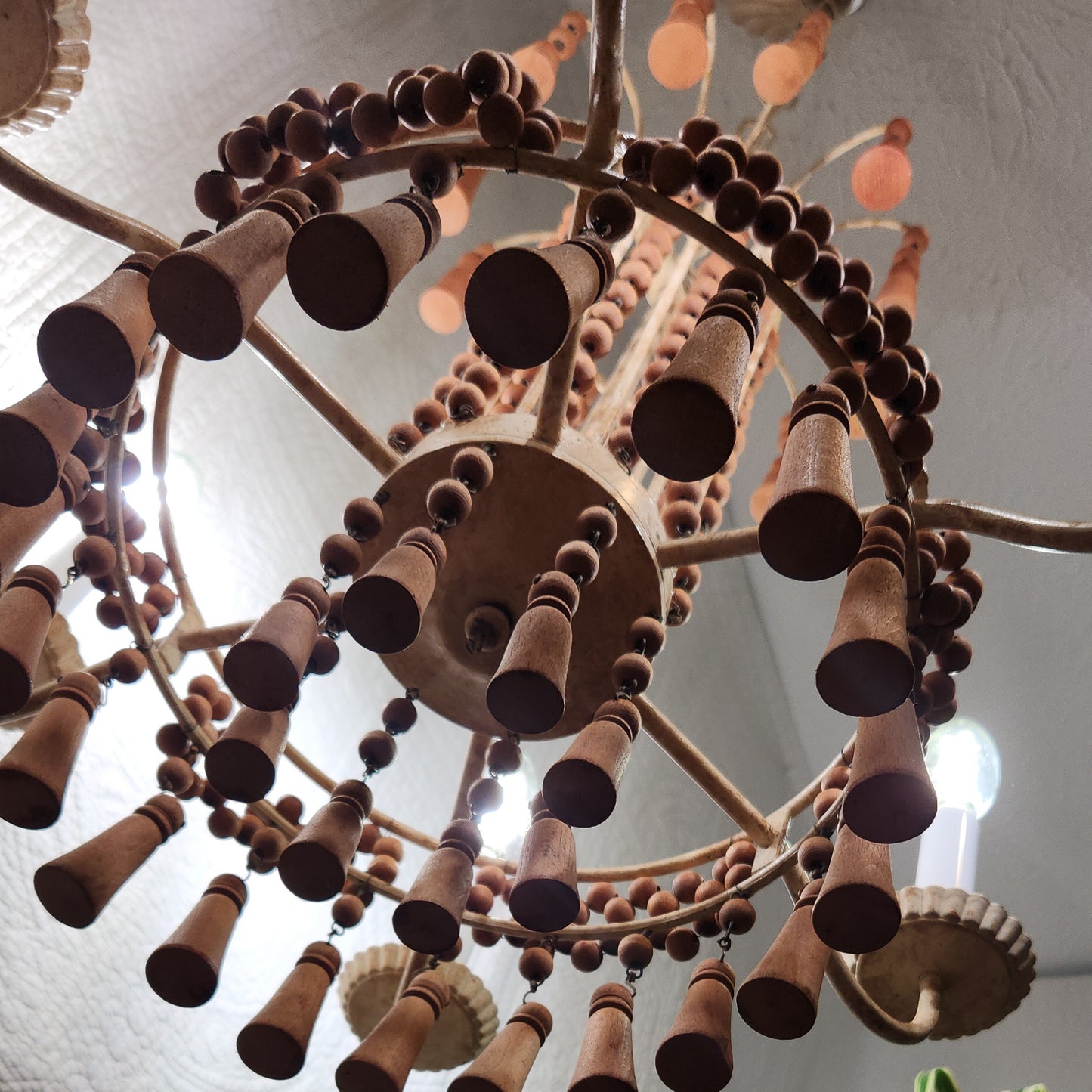 Wooden Beaded Chandelier
