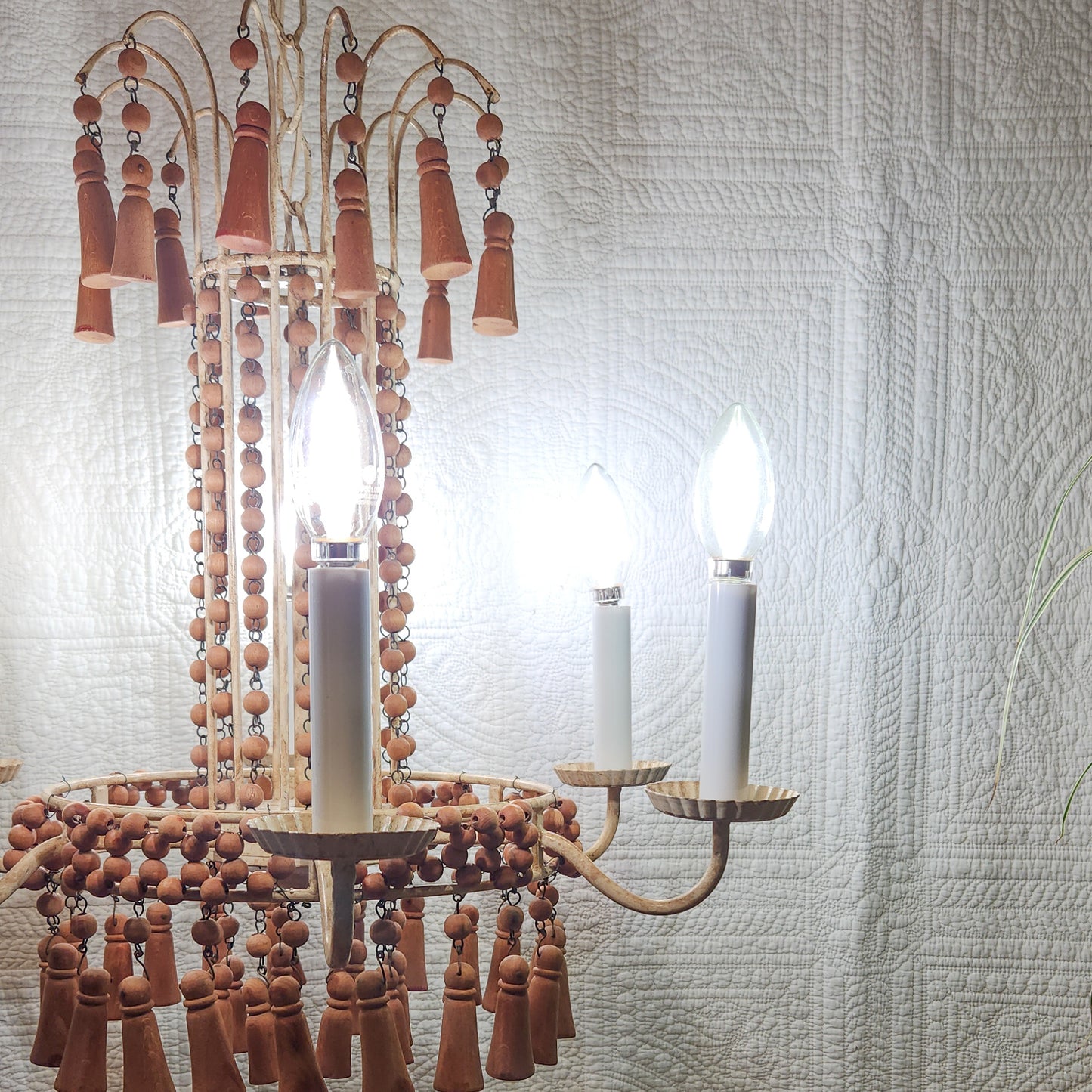 Wooden Beaded Chandelier