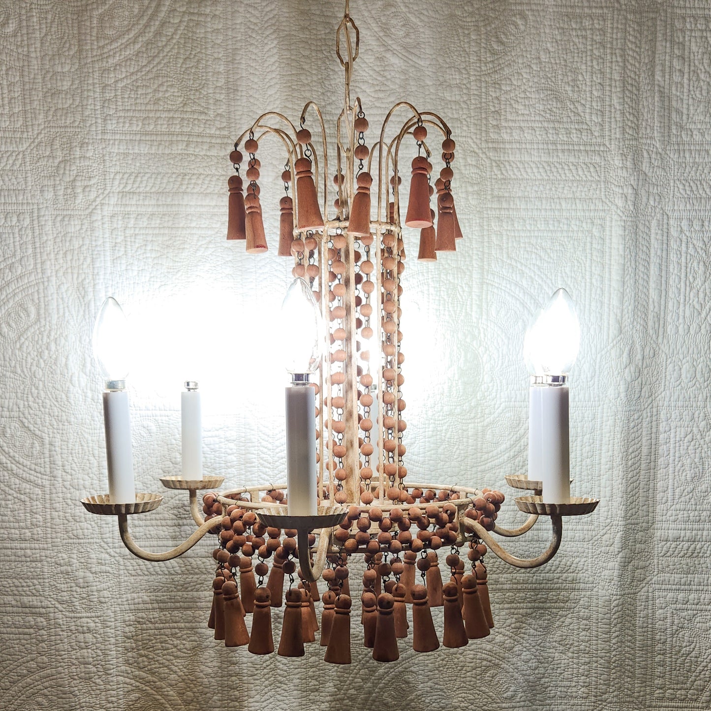 Wooden Beaded Chandelier