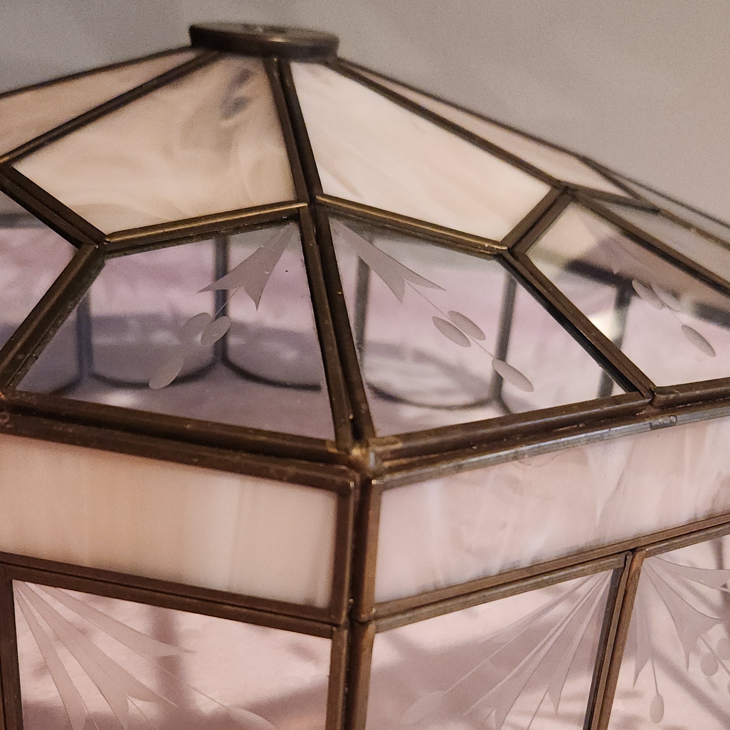 Soft Pink Stained Glass Shade