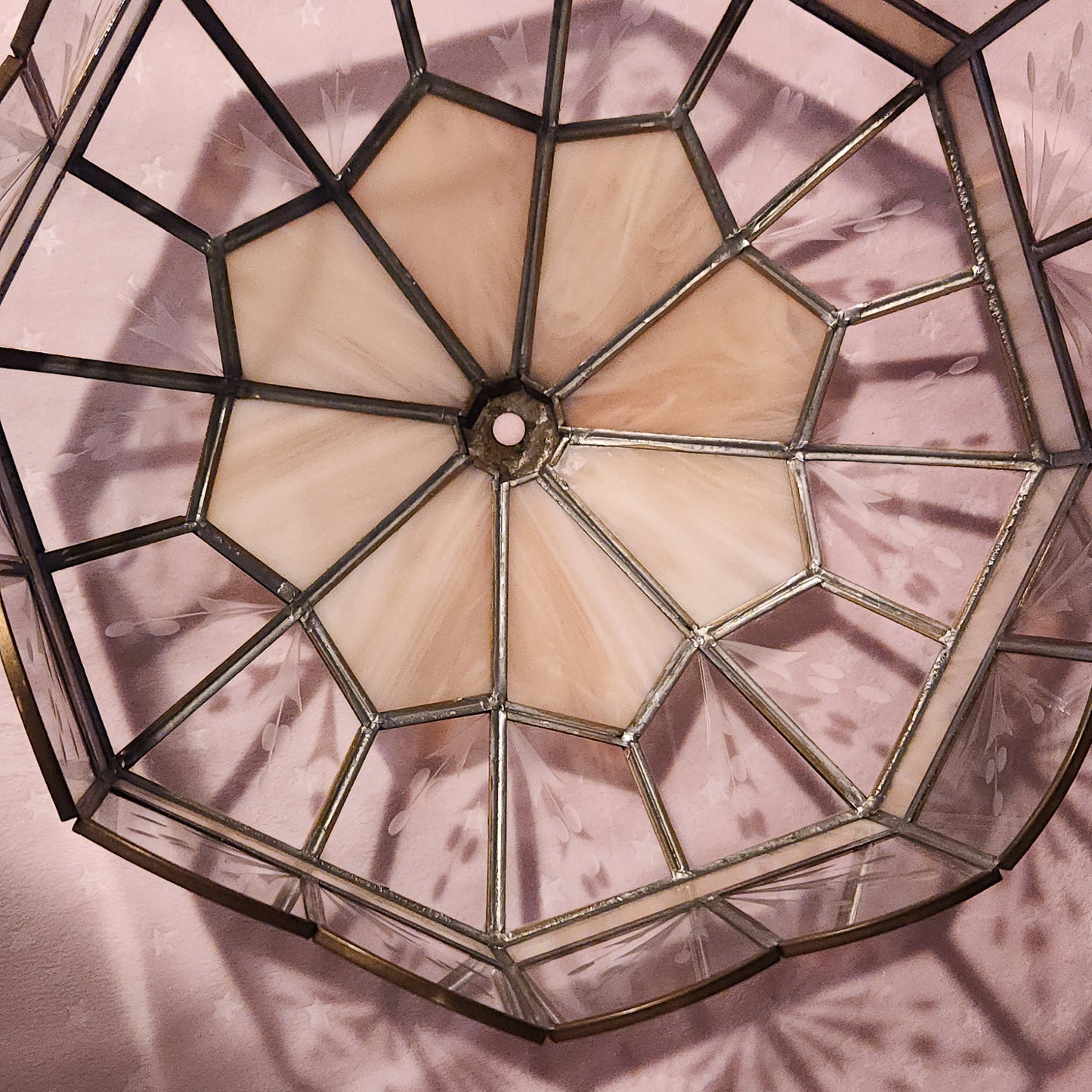 Soft Pink Stained Glass Shade