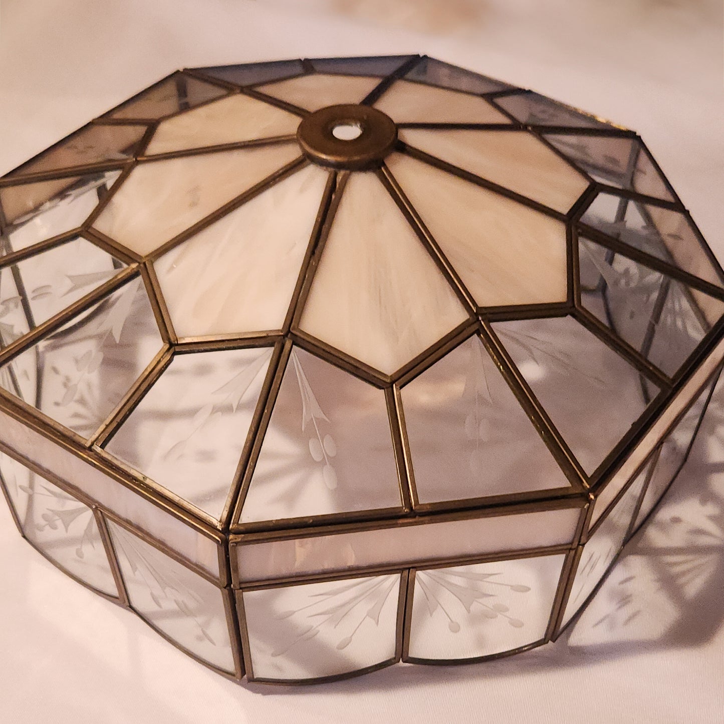 Soft Pink Stained Glass Shade